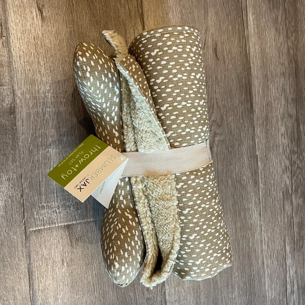 Jax & Bones SlumberJax Blanket & Bone Toy Set in Dottie Tan - Size Small
